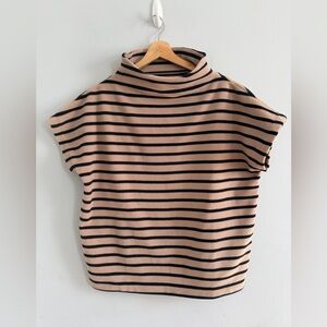 Dudley Stephens Bowery Mock Neck Khaki Black Vello Fleece Size L